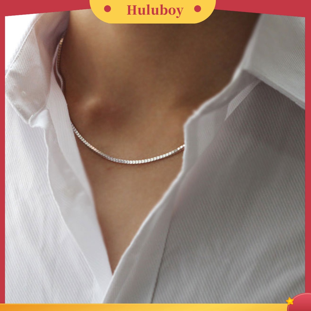 {Ready Stock} Perhiasan Kalung Rantai Kotak Sterling Silver Unisex 1.4mm16.18.20.22.24inch 925 Untuk Pesta Pernikahan