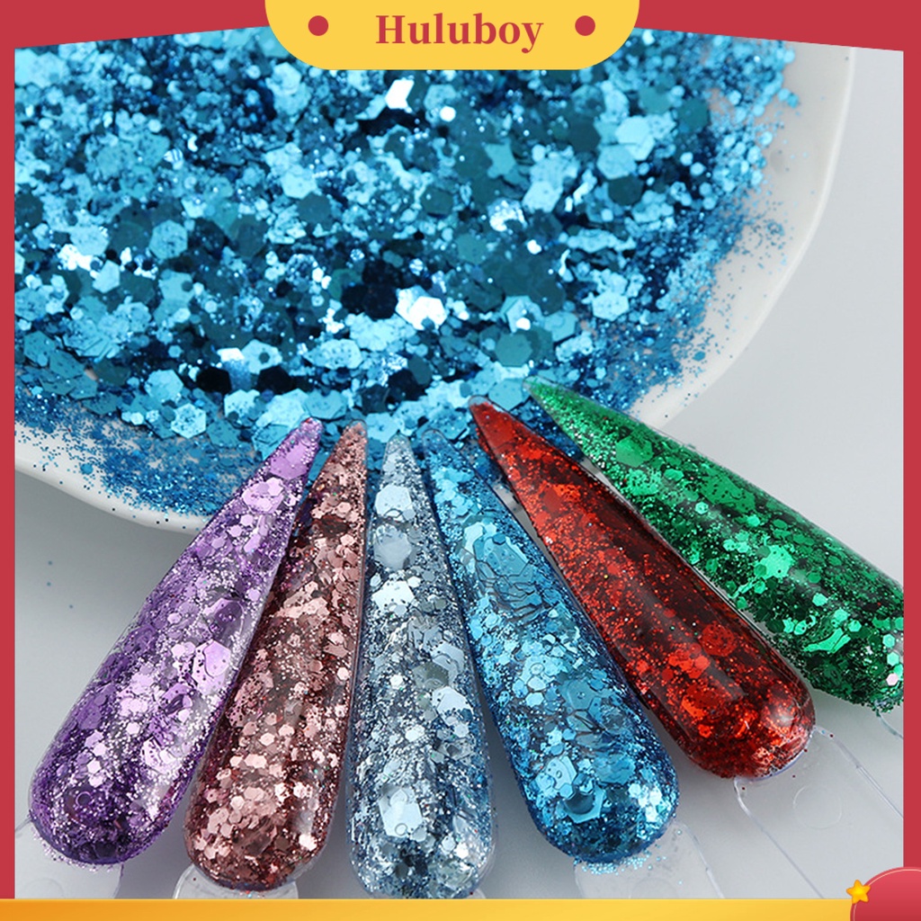 {In Stock} 1tas 50g Nail Sequin Flash Easy Paste Non-drop Efek Mengkilap DIY Gloss Hologram Sparkling Nails Glitter Sequin Untuk Manicure Store