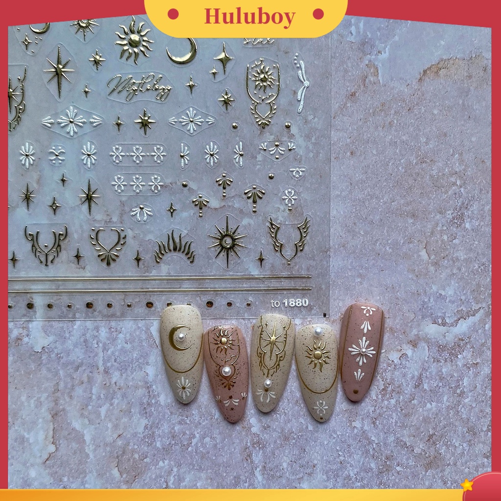 {In Stock} Nail Decal Pola Kreatif Perekat Diri Tidak Luntur Lengket Kuat Mudah Diterapkan Dekoratif Eye-catching Nail Art Decal Mudah Mengelupas Kuku Stiker Perlengkapan Kuku