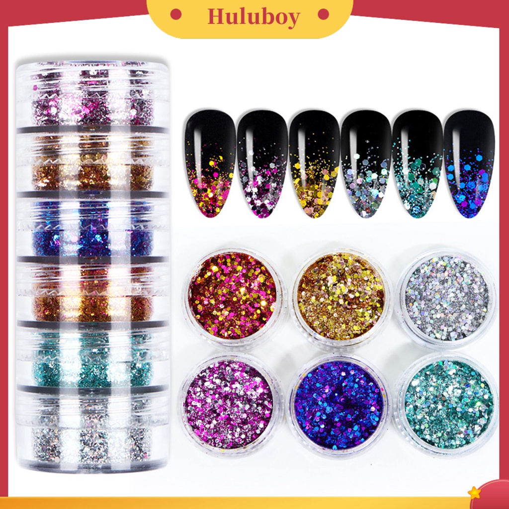 {In Stock} 1set Nail Sequin Warna Hidup Banyak Gaya PET DIY Nail Glitters Sequin Craft Nail Art Painting Gadget Perlengkapan Kecantikan