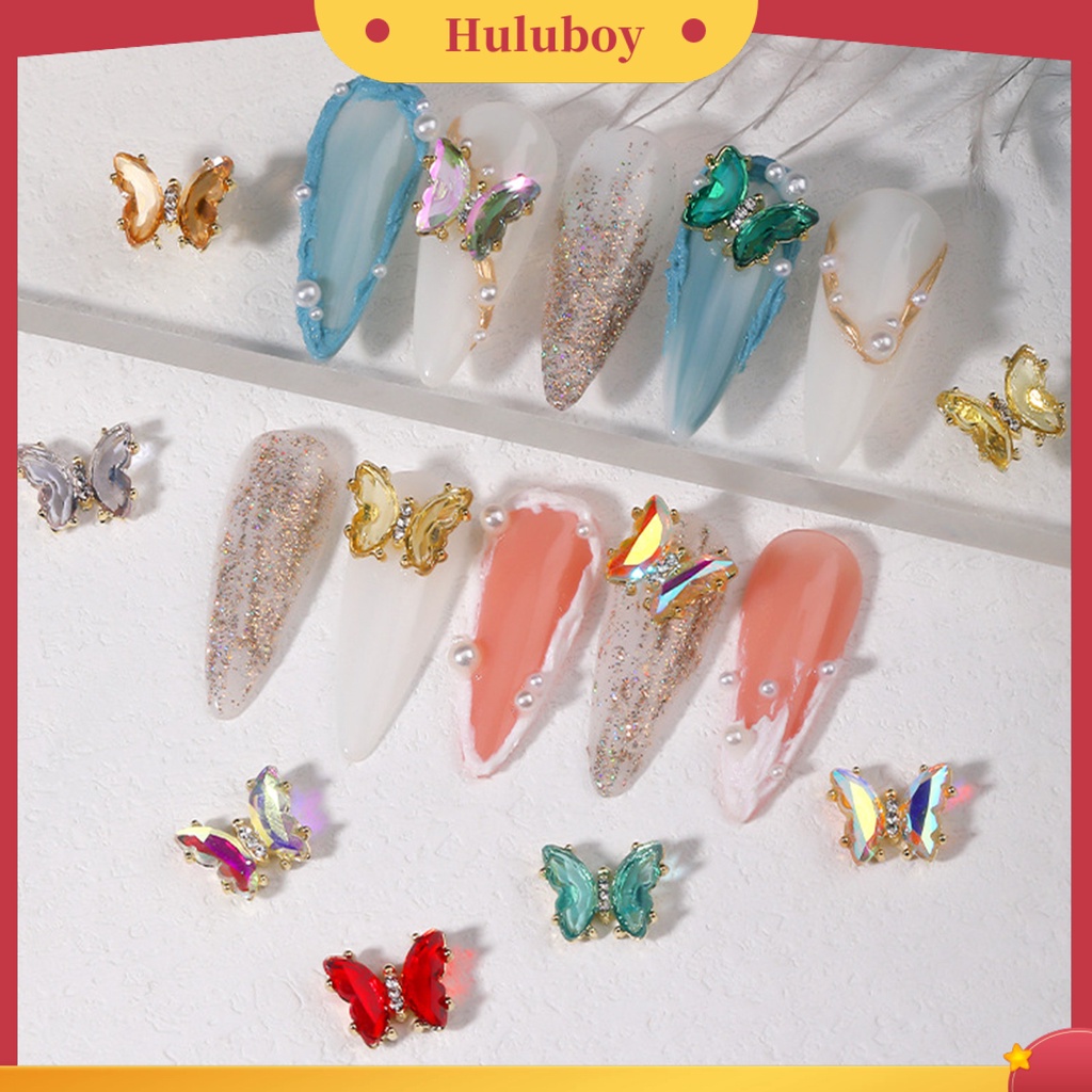 {In Stock} 10Pcs Nail Art Decor Tiga Dimensi Shiny Glitter Sparkling DIY Aksesoris Kuku Mini Kristal Palsu Pesona Kuku Kupu-Kupu Manicurist Supply