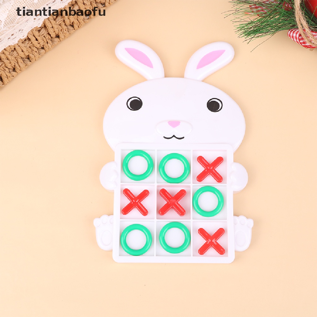 [tiantianbaofu] Baru Easter Bunny XO Board Game Portable Pocket Board Games Mainan Klasik Butik