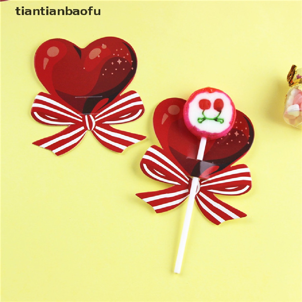 [tiantianbaofu] 50 Pcs Kartun Kartu Lolipop Permen Kartu Hias Natal Tahun Baru Hadiah Butik