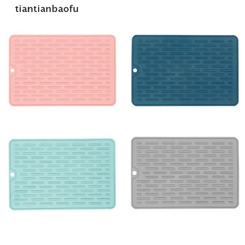 [tiantianbaofu] Silicone Drainer Mat Anti Slip Tray Peralatan Makan Cushion Organizer Protection Mat Butik