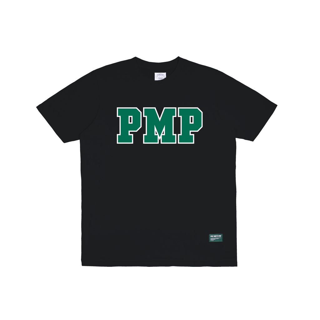 Pot Meets Pop Kaos Lengan Pendek - PMP Initial Tee Black SS21 - T Shirt