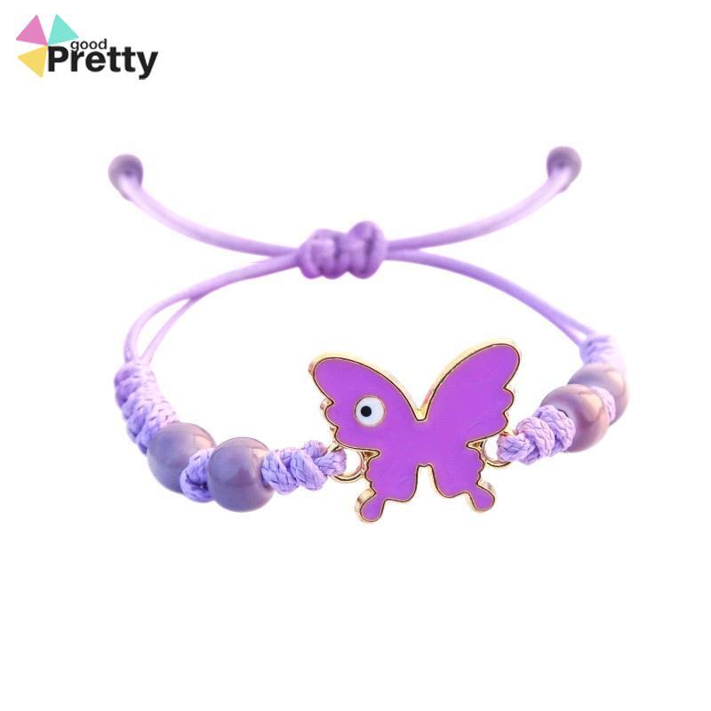 Gelang serut kupu-kupu Adjustable Tali gelang yang dikepang Aksesoris Fashion - PD