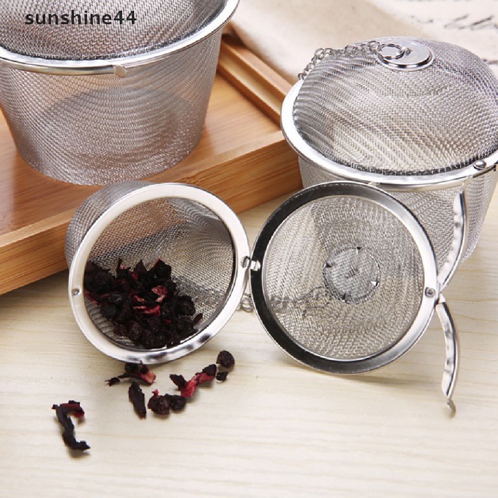 Sunshine Stainless Steel Tea Ball Seasoning Pot Saringan Teh Tea Ball Perlengkapan Peralatan Minum Teh ID