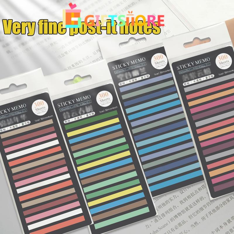 

[Readystock] 300 Lembar Sticker Label Index Tembus Sticky Notes Bening Fluorescent Warna-Warni Untuk Pelajar-GI