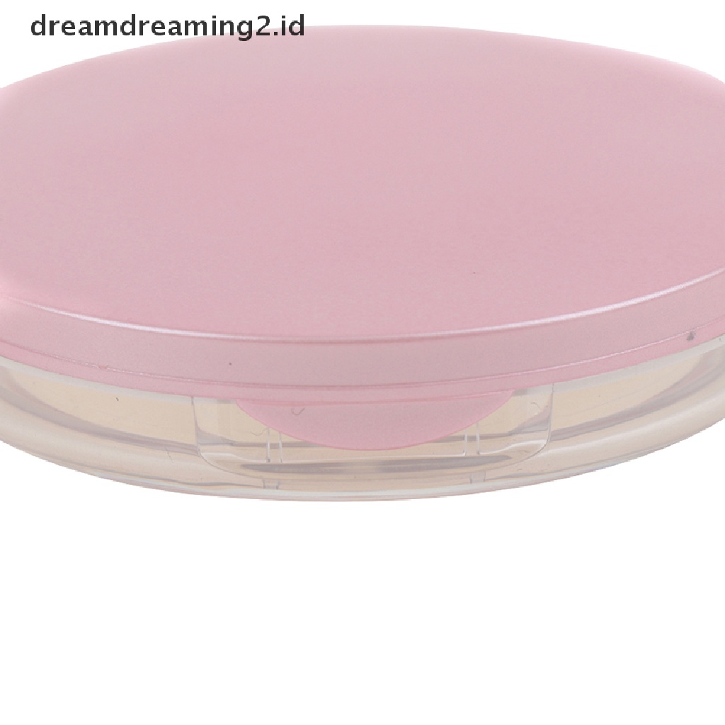(hot) Ayakan Kosmetik Kosong Portabel Wadah Toples Longgar Kotak Puff Case Dengan Cermin//