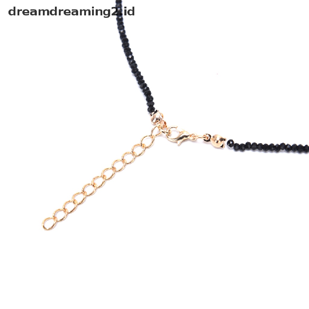 (hot) Pesona Wanita Hitam Kristal Klavikula Choker Kalung Liontin Pesta Perhiasan Hadiah//