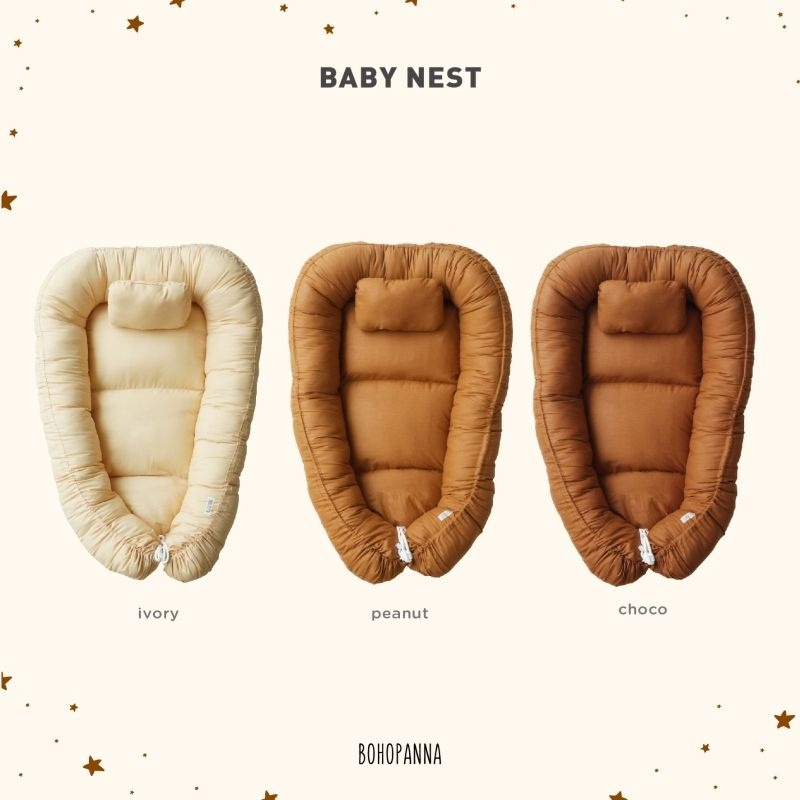 Bohopanna Baby Nest/Tempat Tidur Bayi Polos/Baby Nest Bohopanna (Ada polos dan ruffle jangan salah pilih ya).