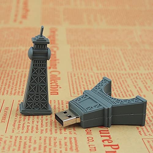 French Iron Tower Cartoon USB 64GB 128GB 1TB 2TB Flashdisk Penyimpanan Data 8GB 16GB 32GB 1GB Kapasitas Real