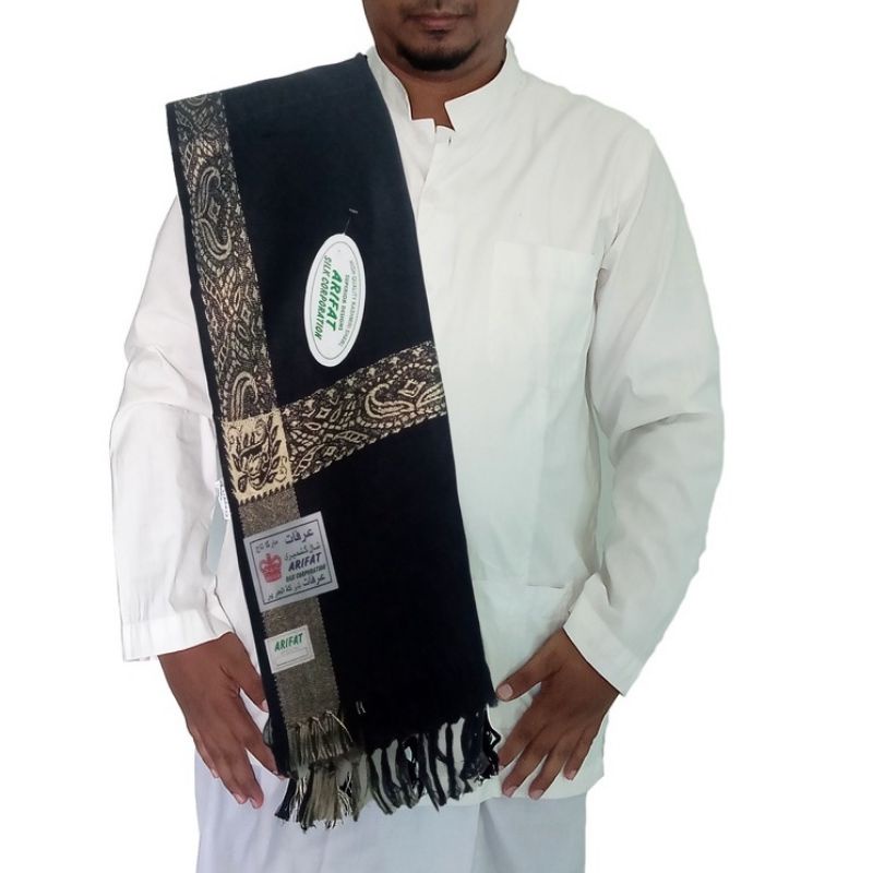 Sorban Murah Sorban Kashmir arifat hitam sorban panjang hitam bordir halus sorban kyai habib