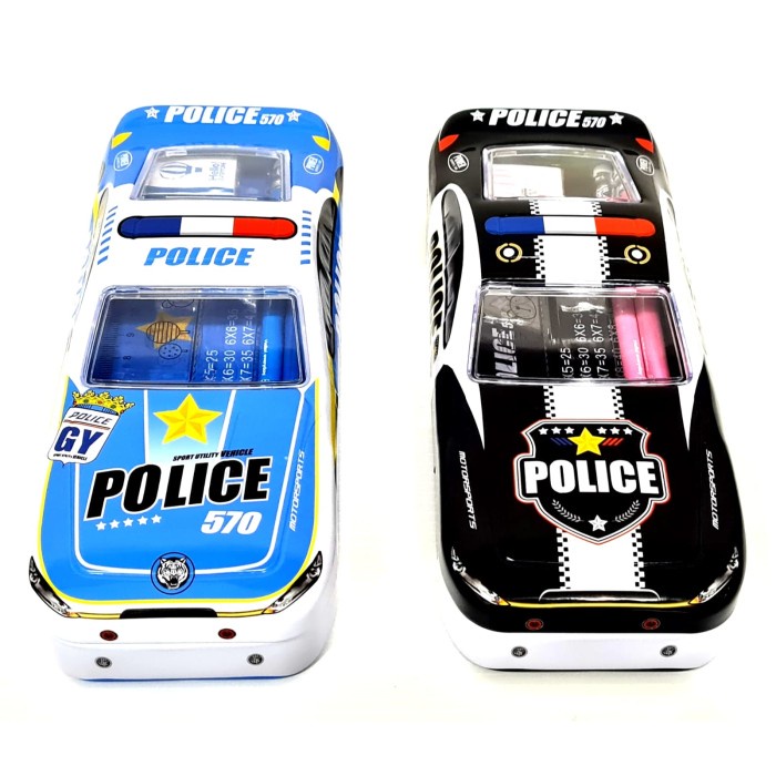 

KT- Xiaolingjing Tempat Pensil Mobil Kaleng Set 2 Susun 027 - POLICE Biru TERBARU