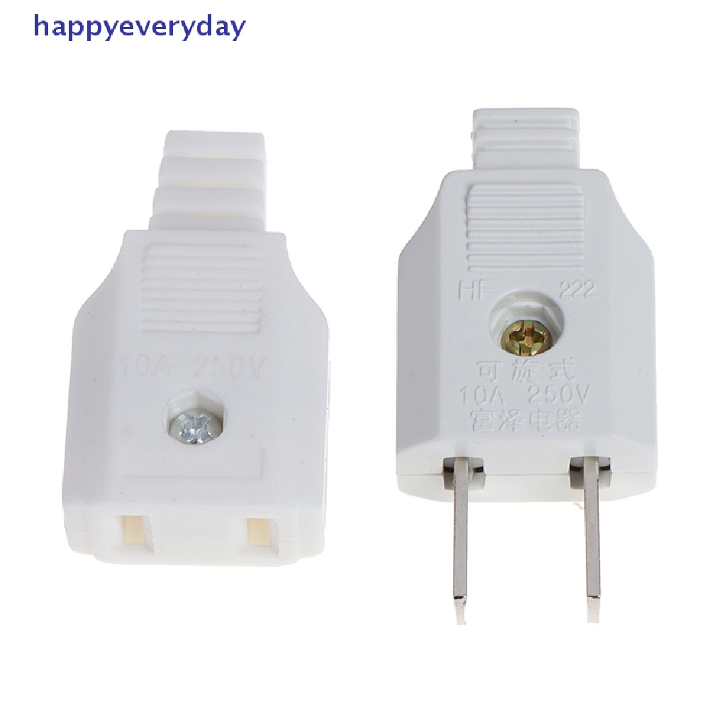 [happy] Us 2pin Gepeng AC Listrik Power Male Plug Female Socket Outlet Adaptor Kawat [ID]