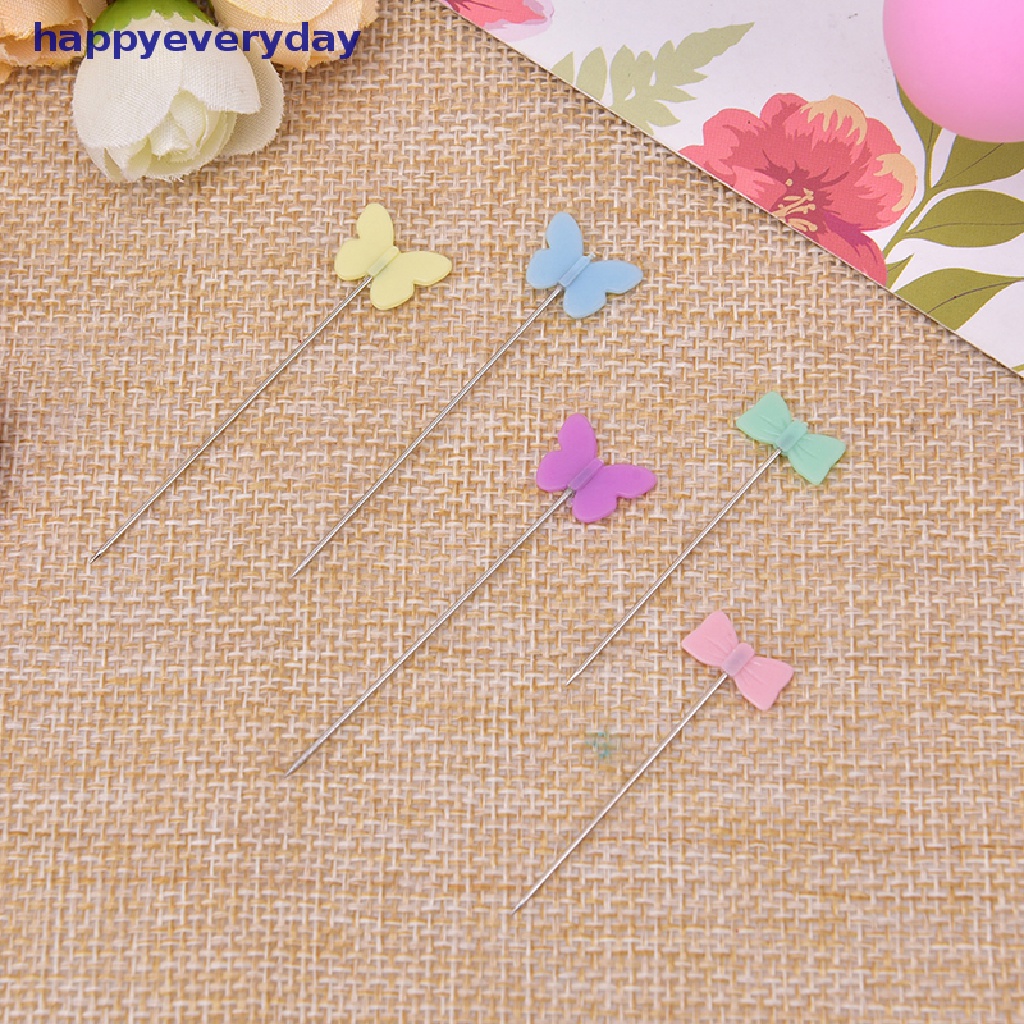 [happy] 100pcs/lot Aksesoris Jahit Pin Patchwork Dengan Kotak DIY Tombol Kepala Pin DIY [ID]