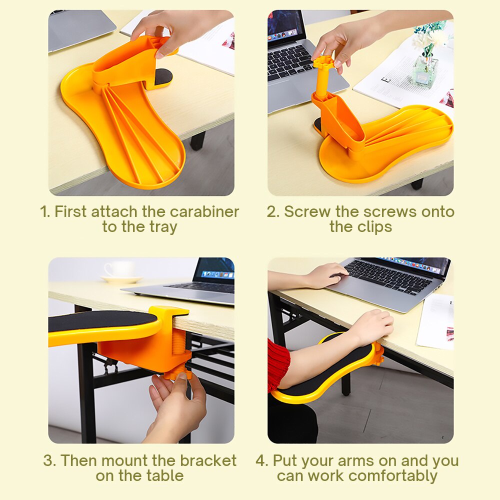 Armrest Pad Desk Computer Table Support Mouse Arm Wrist Rest Desktop Extension Tangan Bahu Melindungi Papan Yang Dapat Dipasang Mousepad