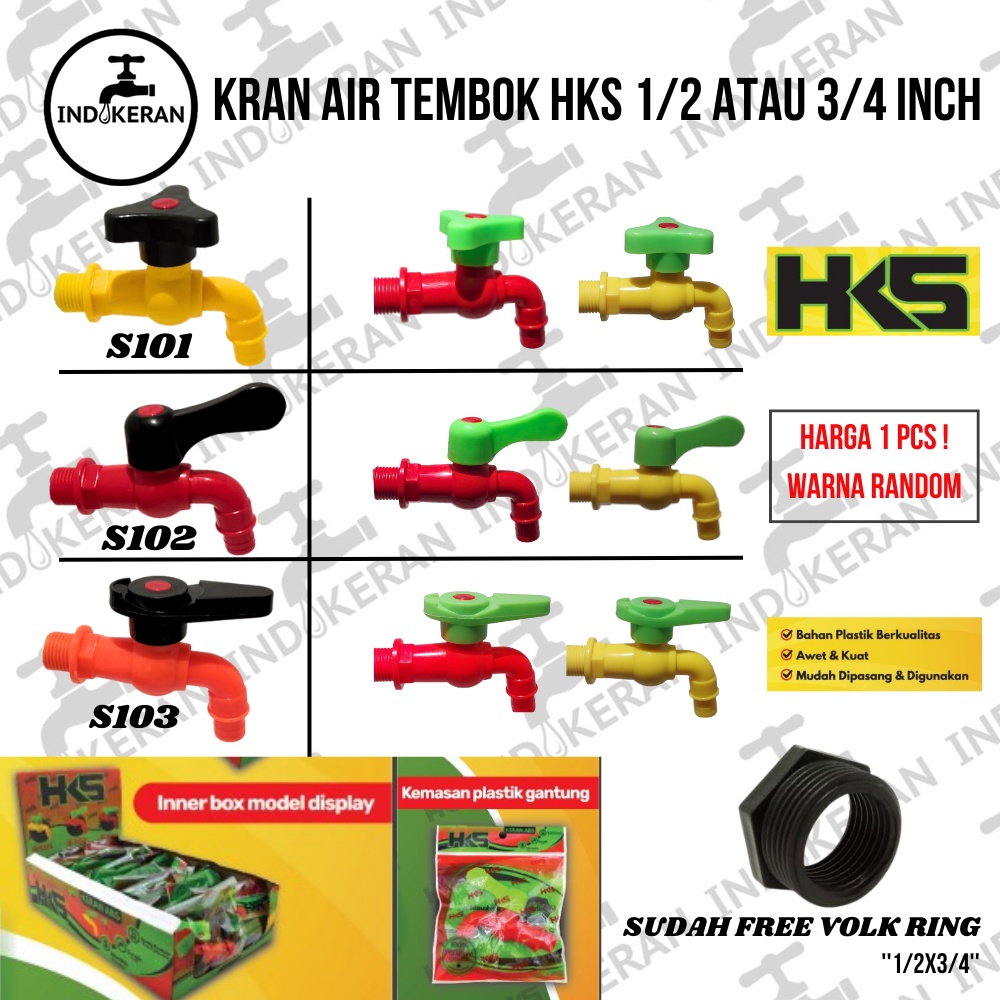 INDOKERAN - Kran Taman Air Tembok Mandi PVC HKS