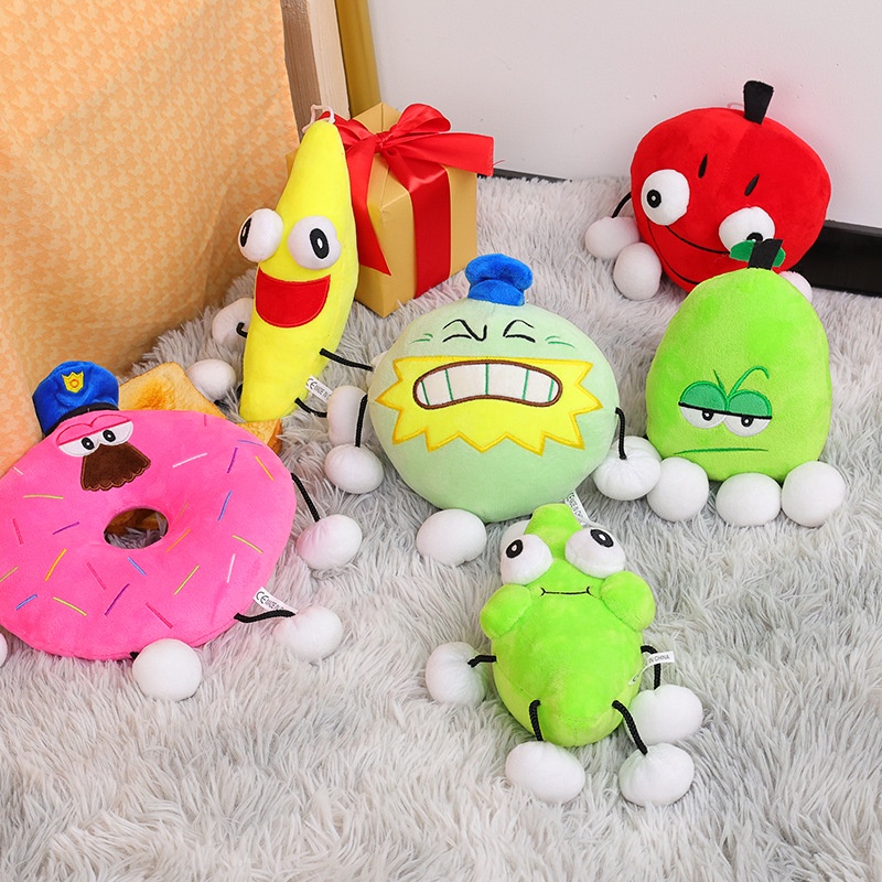 Shovelware Brain Game Plush Game Animasi Keliling Donat Pisang Orange Mainan Mewah Ulang Tahun Anak