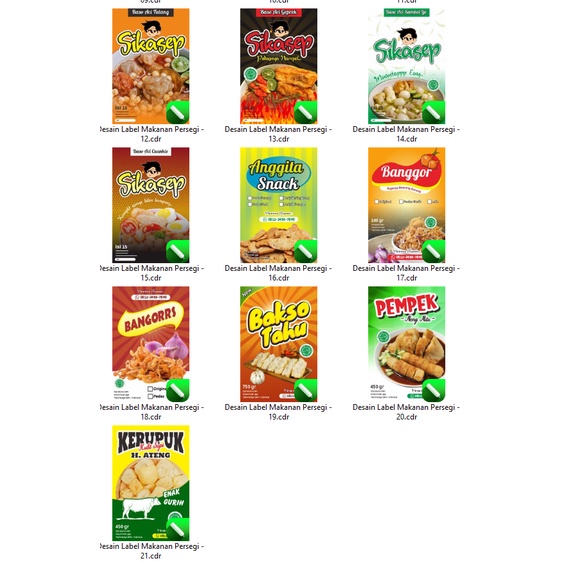 21 Desain Label Makanan CorelDraw v23