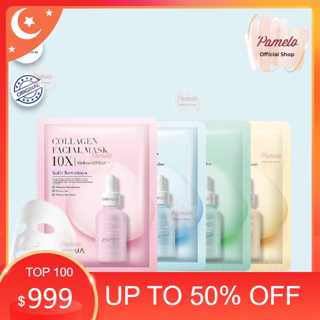 BIOAQUA Sheet mask 10X The Effect masker wajah Whitening | BIOAQUA Sheet Mask Series