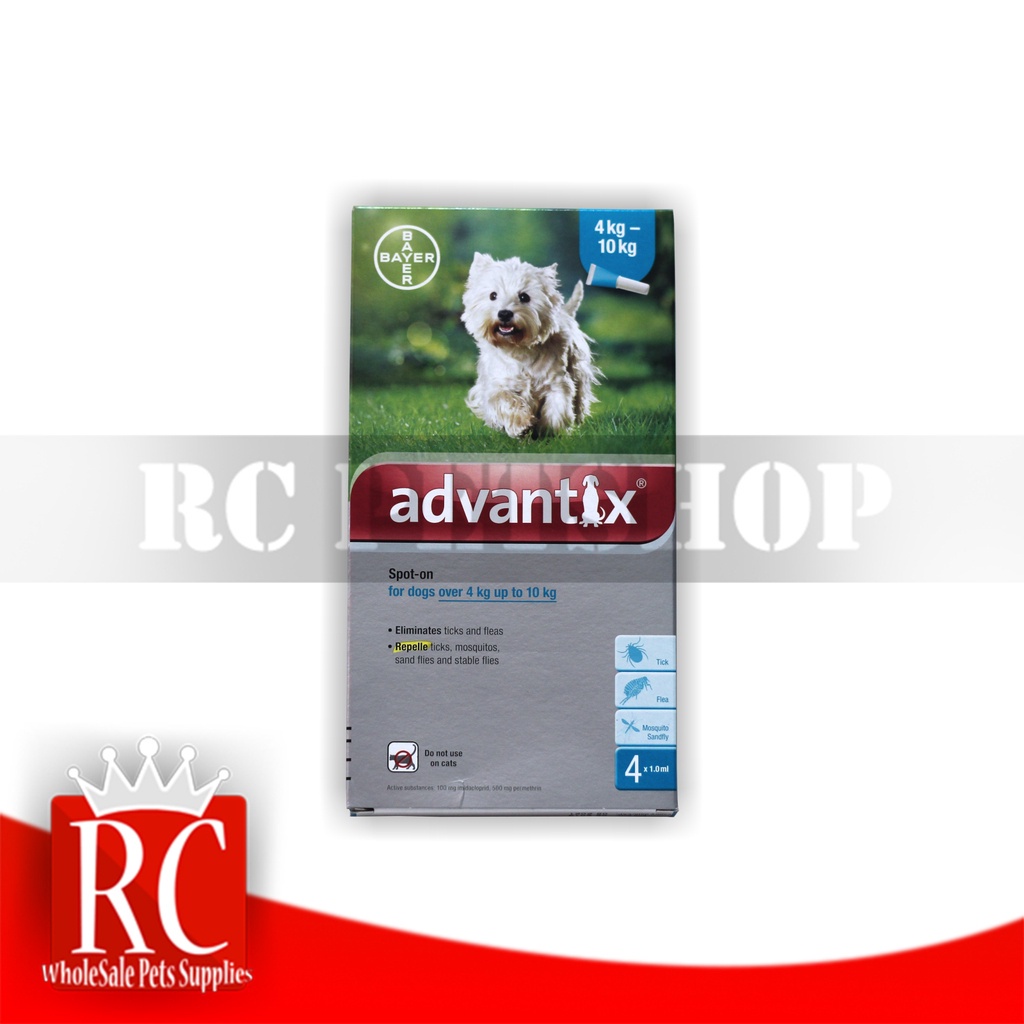 Advantix Dog 4 Kg Up To 10 Kg Obat Kutu Tetes Caplak Anjing Kecil