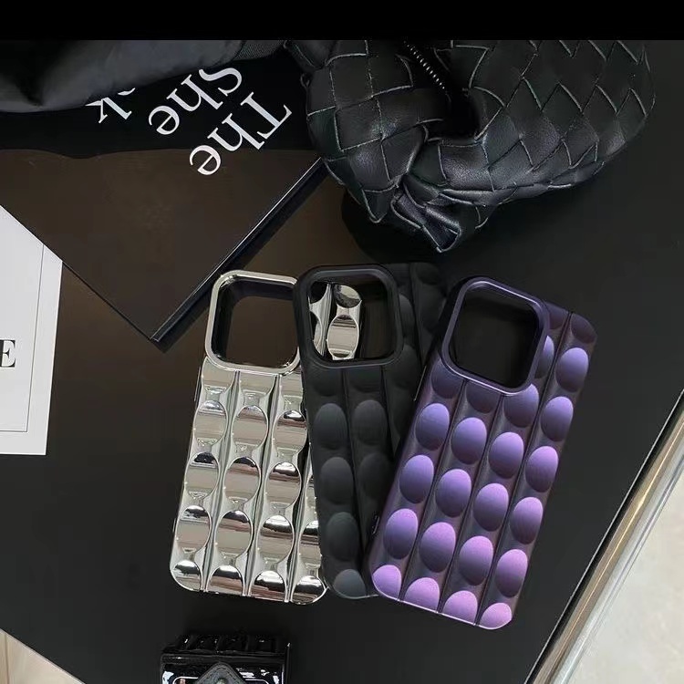 IPHONE Casing Ponsel Electroplating Gelombang Melengkung Unggulan Baru Iphone11 12 13 14 Pro Max Shockproof Case Cover
