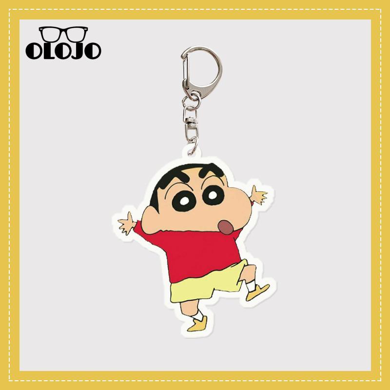 【COD】Gantungan Kunci Kartun Crayon Shinchan Akrilik Dua Sisi Transparan Liontin Hias Pendant Crayon Shin-chan Kartun Gantungan Kunci