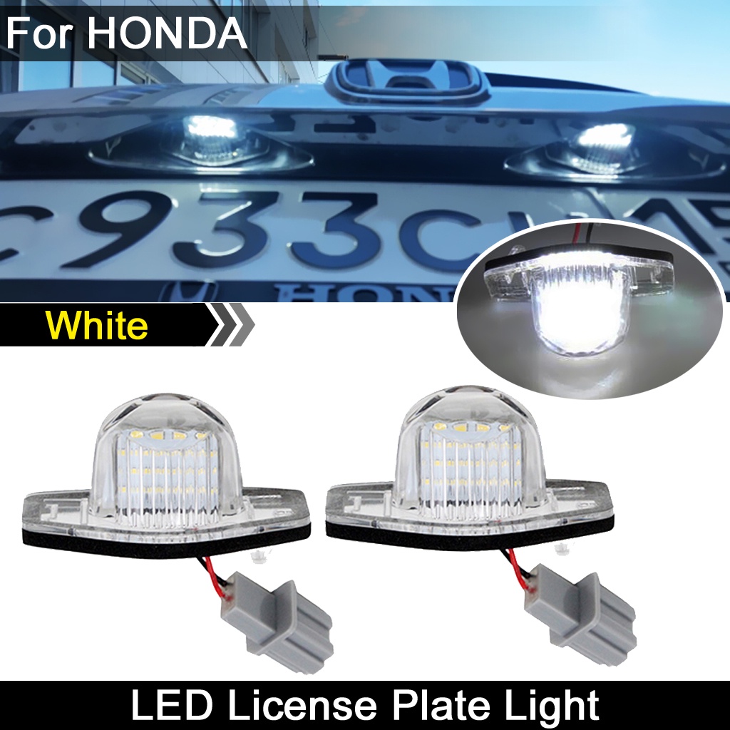 2pcs Led Plat Lampu Auto Mobil styling Led Tail light Lampu Led Putih Untuk Honda Civic Coupe FR-V CR-V JAZZ Element StreamGT