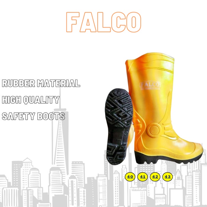 FALCO SEPATU BOOT SEPATU SAFETY - SEPATU PROYEK - SAFETY BOOTS KUNING