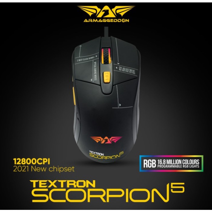 Armaggeddon Mouse Gaming Scorpion 5 4800 CPI - Garansi 2 Tahun