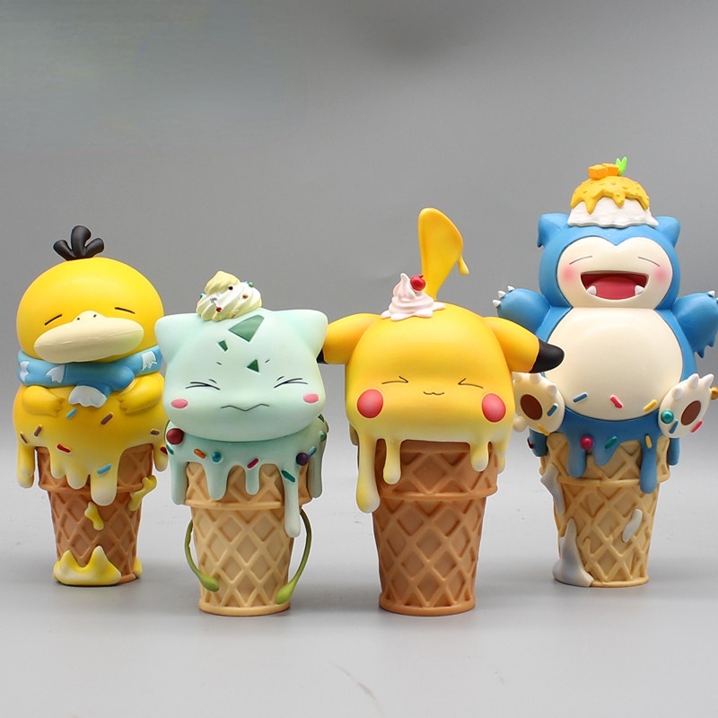 Figure Penerus Es Krim Sleep Starry Dream Series Psyduck Snorlax Action Figure Mainan Model Boneka Kartun
