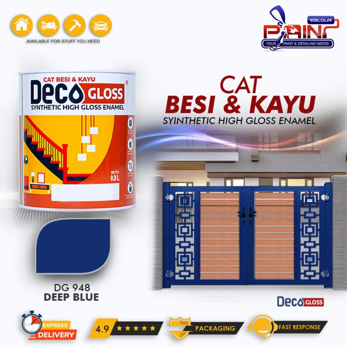 Cat Besi dan kayu DECOGLOSS Synthetic High Gloss DEEP BLUE 0.9L