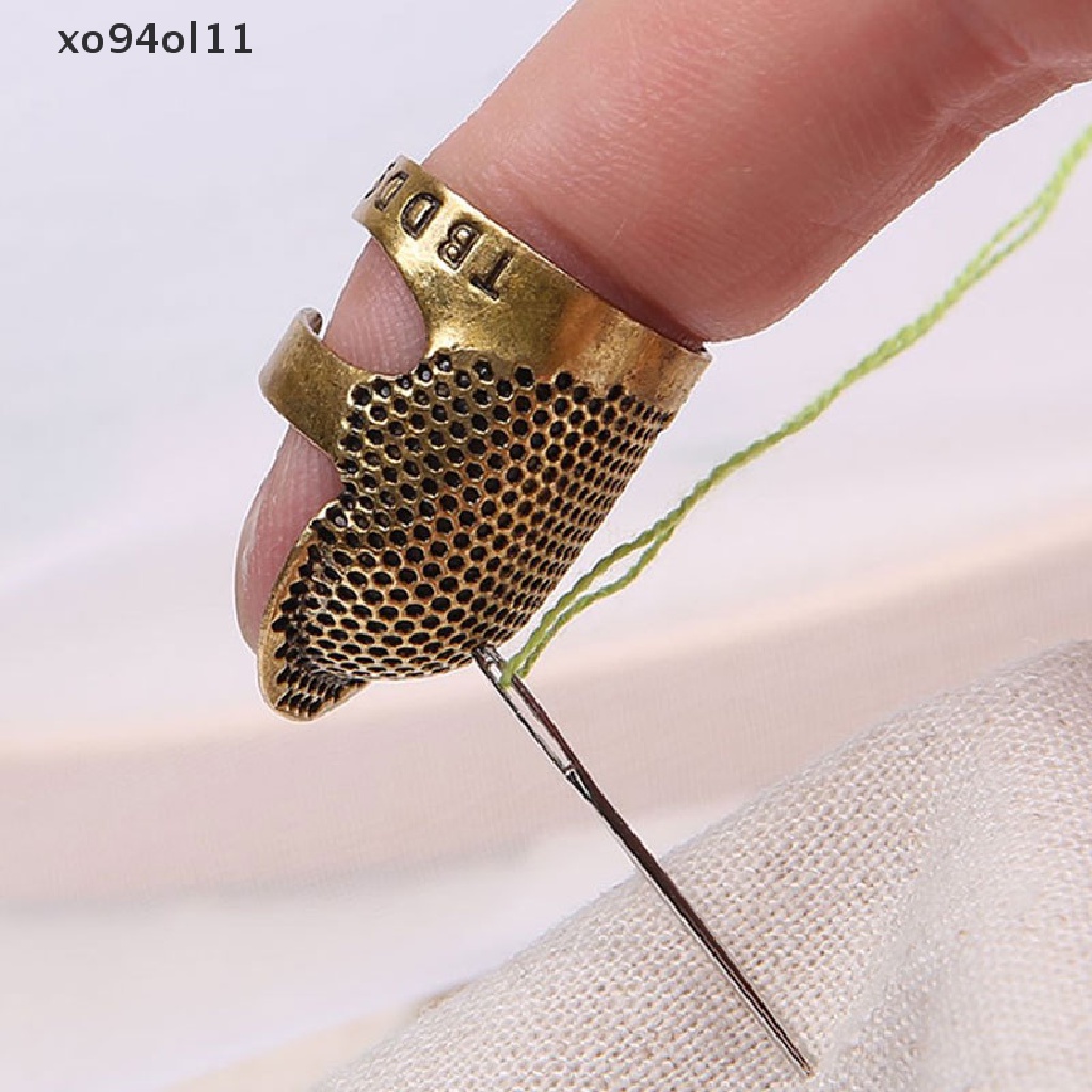 Xo Jahit Thimble Finger Protector Ring Pekerja Keras Logam Kuningan Bidal OL