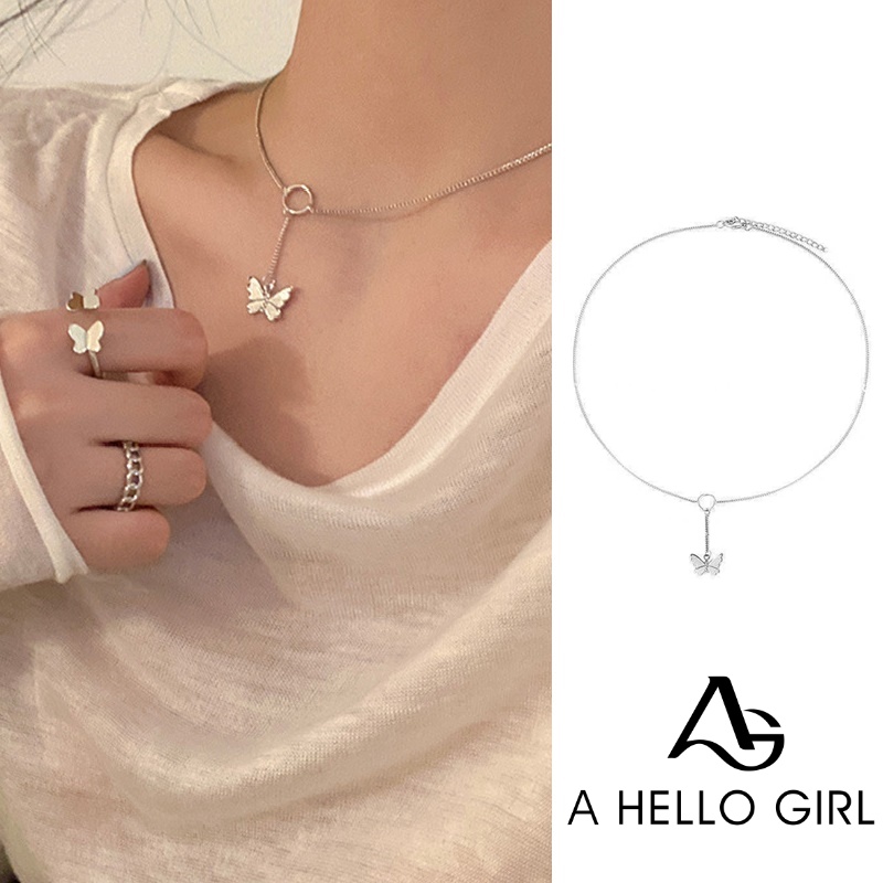 Kalung Rantai Klavikula Desain Kupu-Kupu Gaya Jepang Dan Korea Selatan 2021 Untuk Wanita