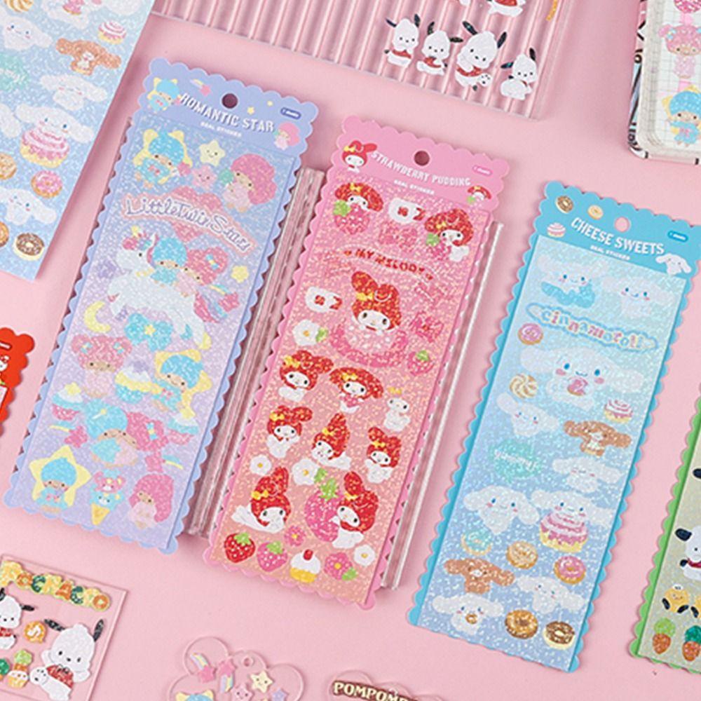 [Elegan] Stiker Hias DIY 5lembar Anime Siswa Akun Tangan Melody Kuromi Stationery Cinnamoroll Album Jurnal Sticker