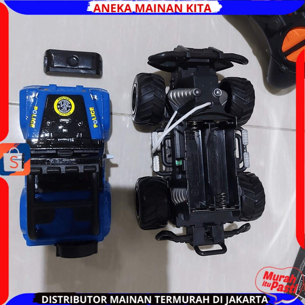 PROMO MAINAN ANAK MOBIL REMOTE CONTROL POLISI JEEP RC CAR ROCK CRAWLER  PATROLI POLICE JIP REMOT KONTROL