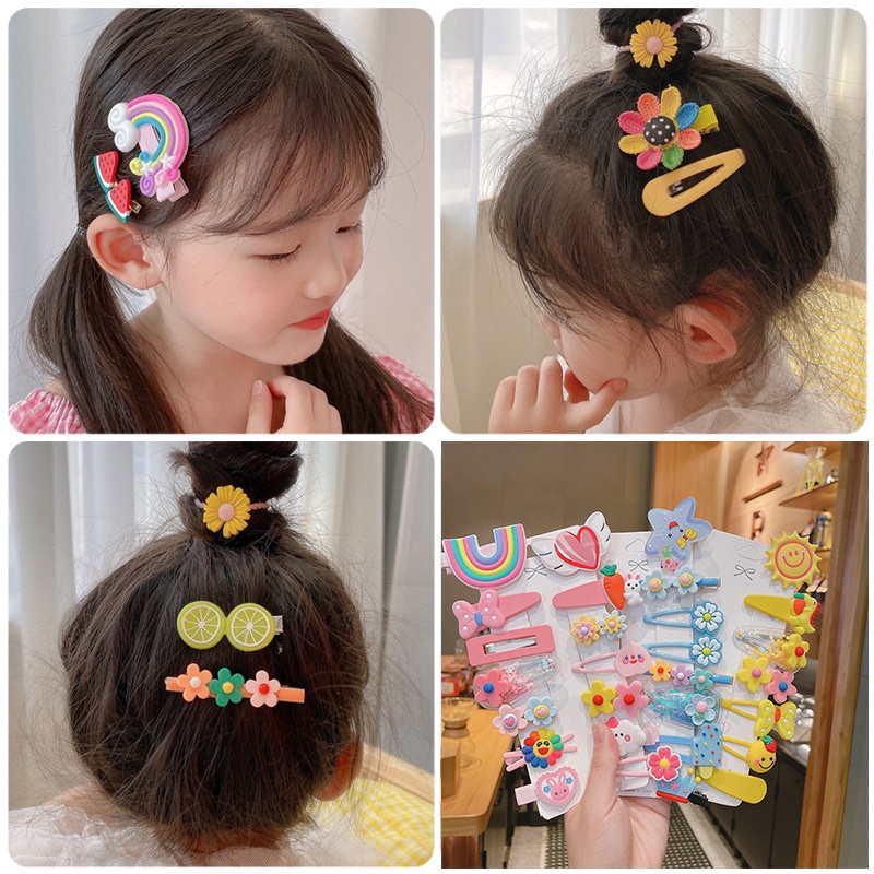 PGC (isi 14) Set Jepit Rambut Anak 14 IN 1 / Hair Clip Anak / Jepitan Rambut Anak Perempuan / Jepit Rambut Korea Anak