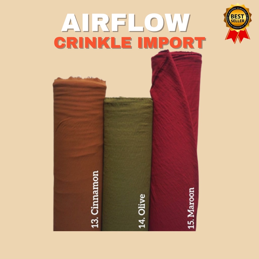 Kain Katun Rayon Crinkle Import Premium Kain Airflow