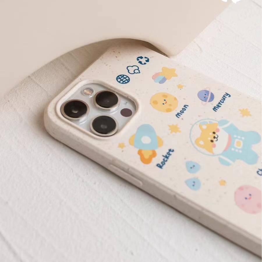 IPHONE Casing Ponsel Iphone11 ins Bahan Ramah Lingkungan Perlindungan Kamera Cocok Untuk Iphone14 13 12 14Plus Pro MAX 7 8Plus X XR XS MAX SE 12mini 13mini Model Empat Sudut Shockproof