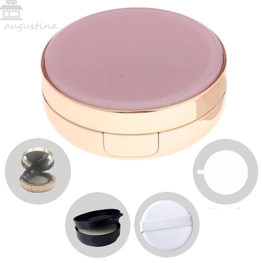 Agustinina Air Cushion Puff Box Portable Mini DIY Foundation Box Kosong Pink Travel Kit Makeup Case Dengan Cermin