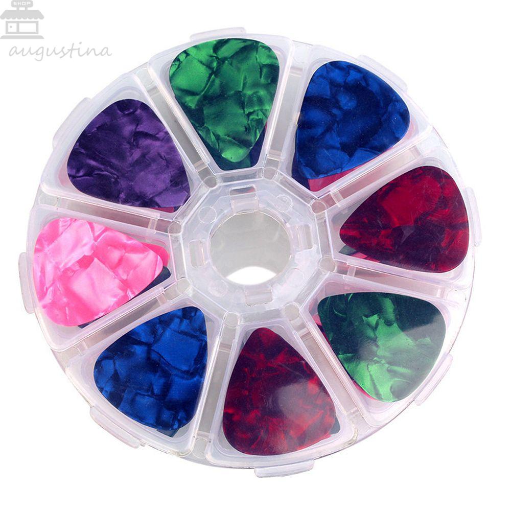 Pick Gitar Agustina 1kotak Dengan Wadah Makeup Bening Kartun Mix Plectrums