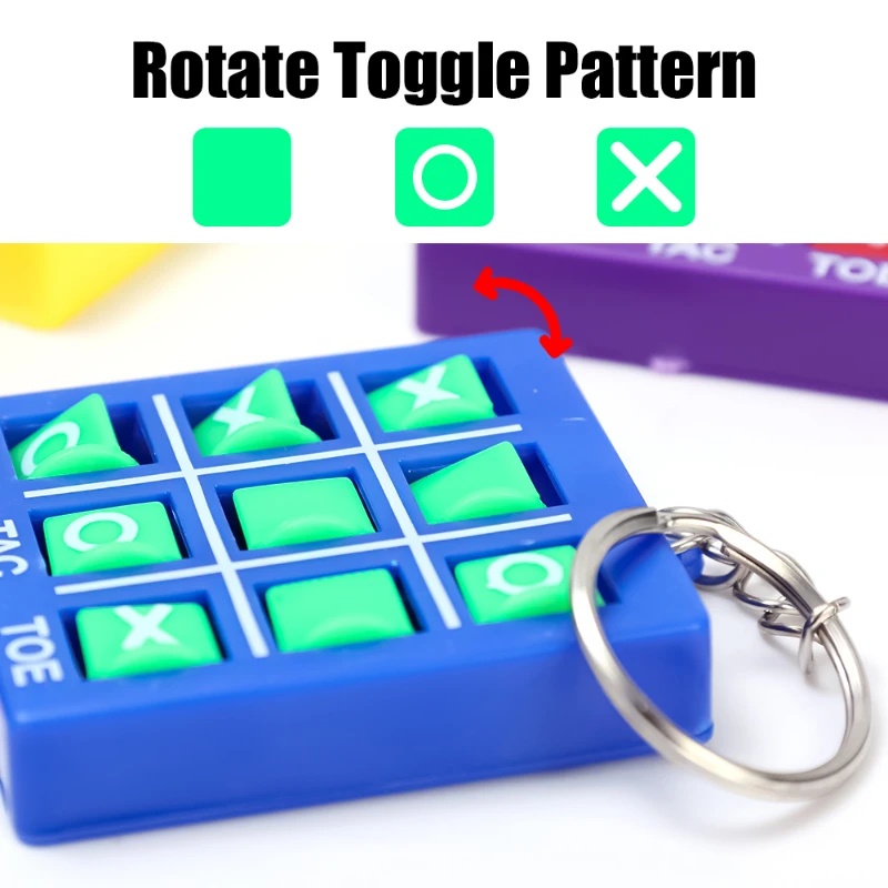 Random 1PC Puzzle game Catur Dekompresi xo rotating keychain chess game Dengan Gantungan Kunci Kearifan Anak Lingkaran Garpu Mainan Catur xo rotating game chess pendant Toy Key Rings