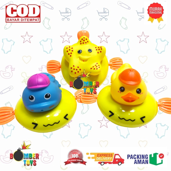 MAINAN MANDI ANAK PULL LINE TOYS BEBEK BAN DUCK BAYI WATER BATH LUCU