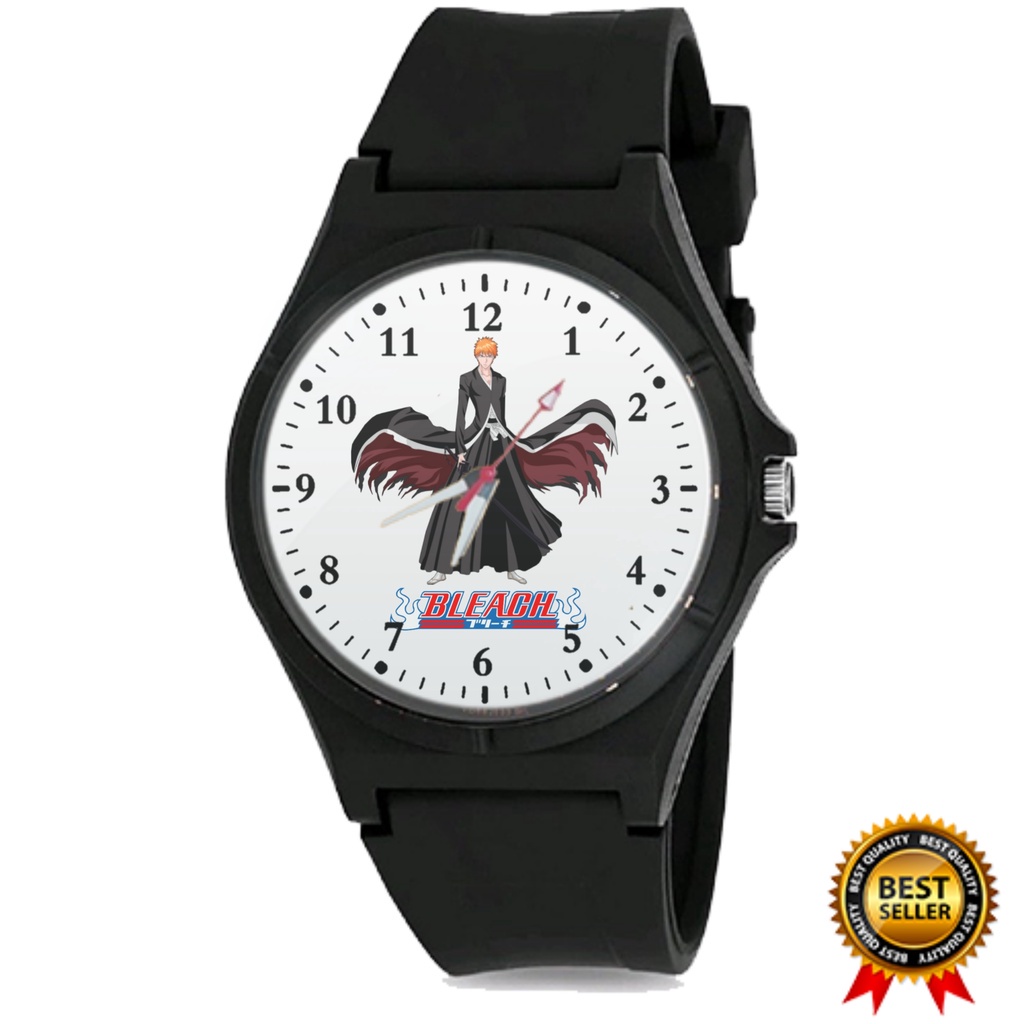 Jam Tangan ANIME BLEACH Pria Wanita Hitam Keren Terbaru  02