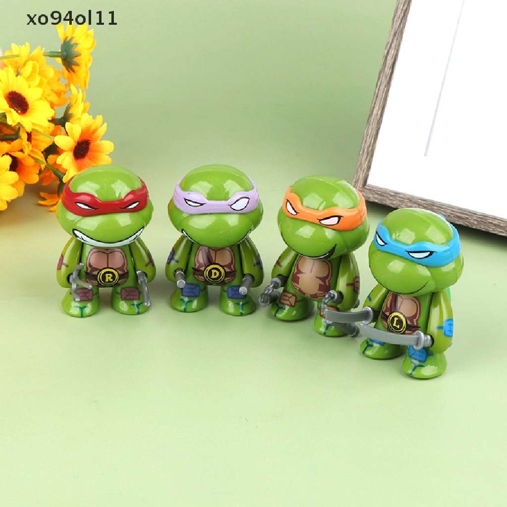 Xo 4Pcs Remaja Mutan Ninja Turtles Boneka Tokoh Anime Lucu Model Desktop Hiasan Mobil Dekorasi Rumah Mainan Anak Rumah Boneka Boneka Ornamen Lanskap Mikro Hiasan Kue OL