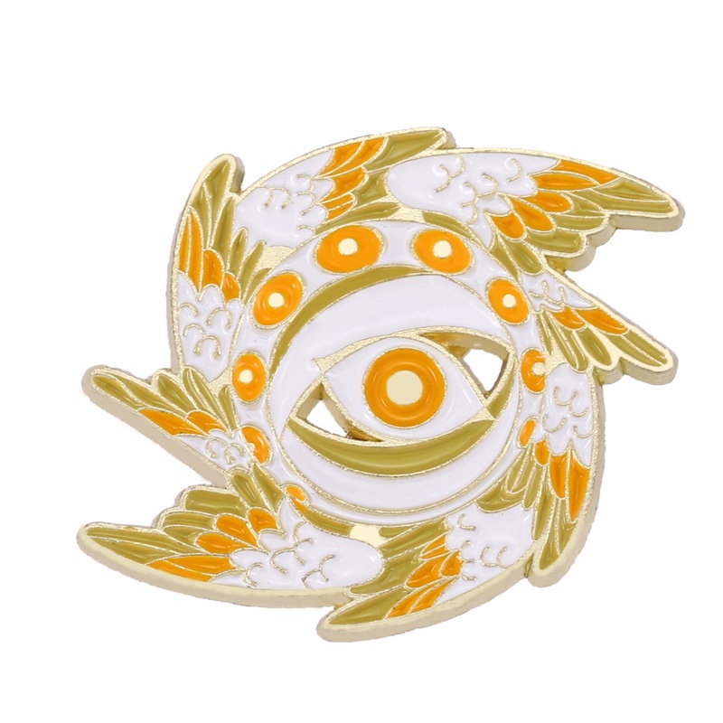 Lucu Kreatif Kartun Logam Bros Gadis Pakaian Tas Aksesoris Mata Warna Solid Lencana Pin