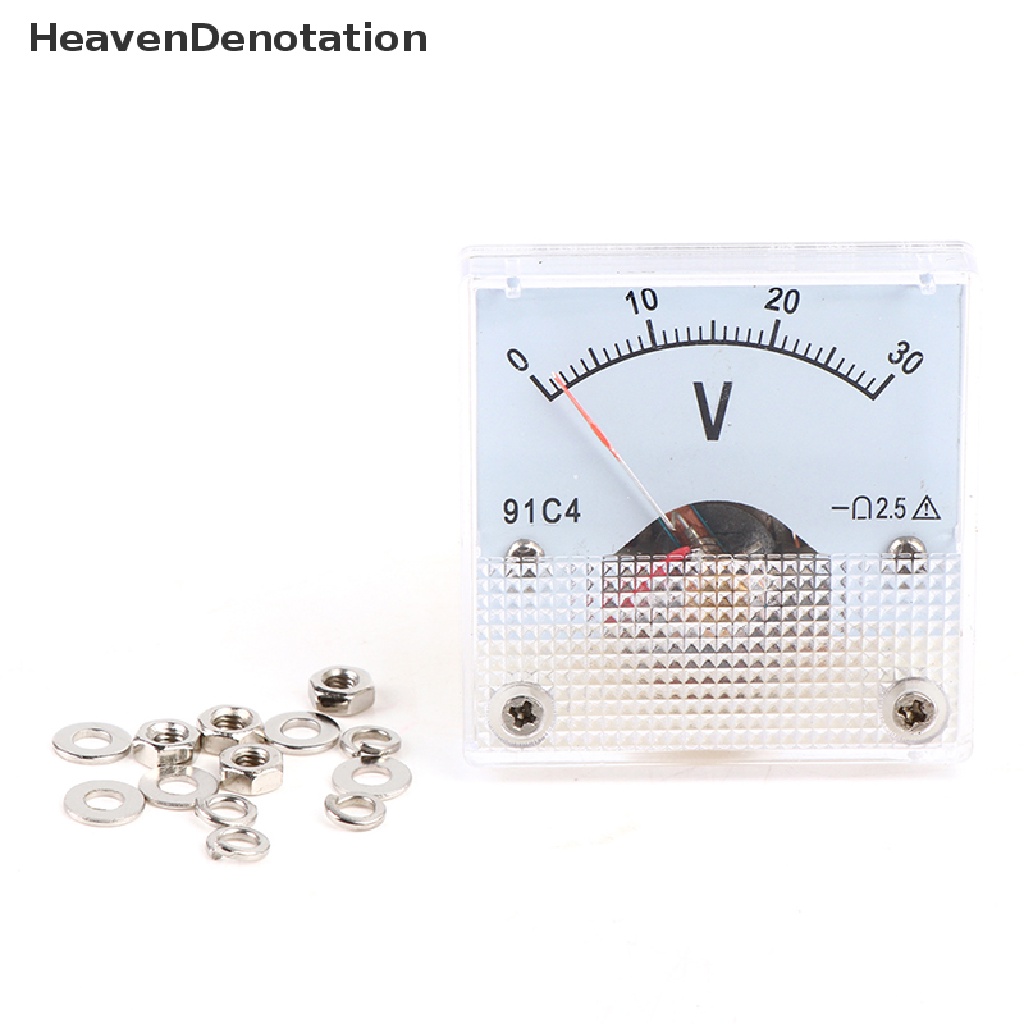 [HeavenDenotation] 91c4 DC Voltmeter Ana Panel Pengukur Tegangan Mekanik Pointer Tipe 3-250V HDV