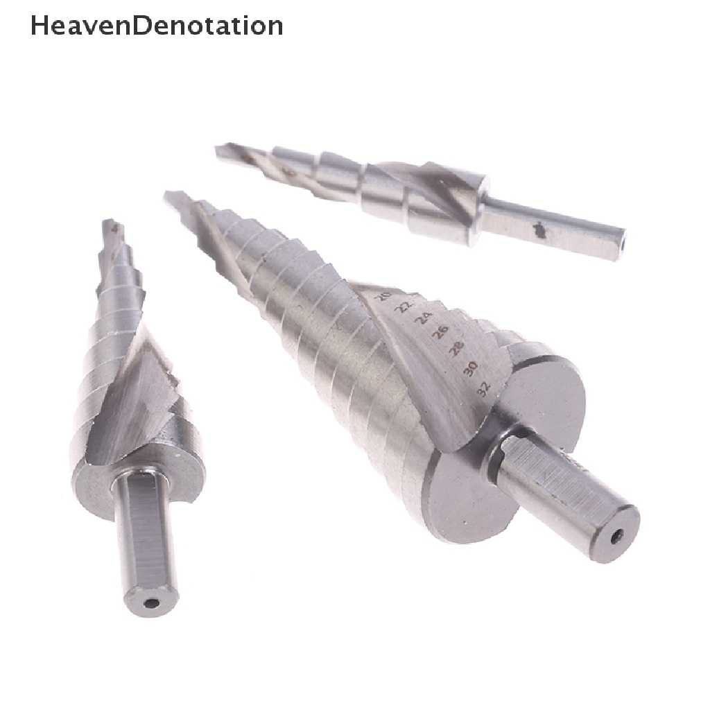 [HeavenDenotation] Hss Step Drill Bit Set 4-12 /20/32mm 1/4 &quot;Mata Bor Hex Core Dilapisi Titanium HDV