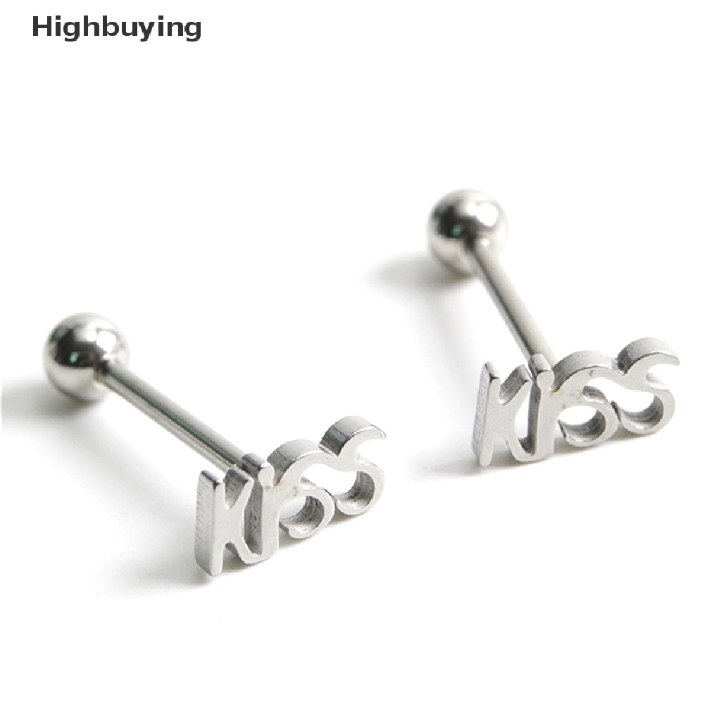 Hbid Punk Stainless Steel Finger Kiss Lidah Cincin Tubuh Barbel Cincin Perhiasan Glory